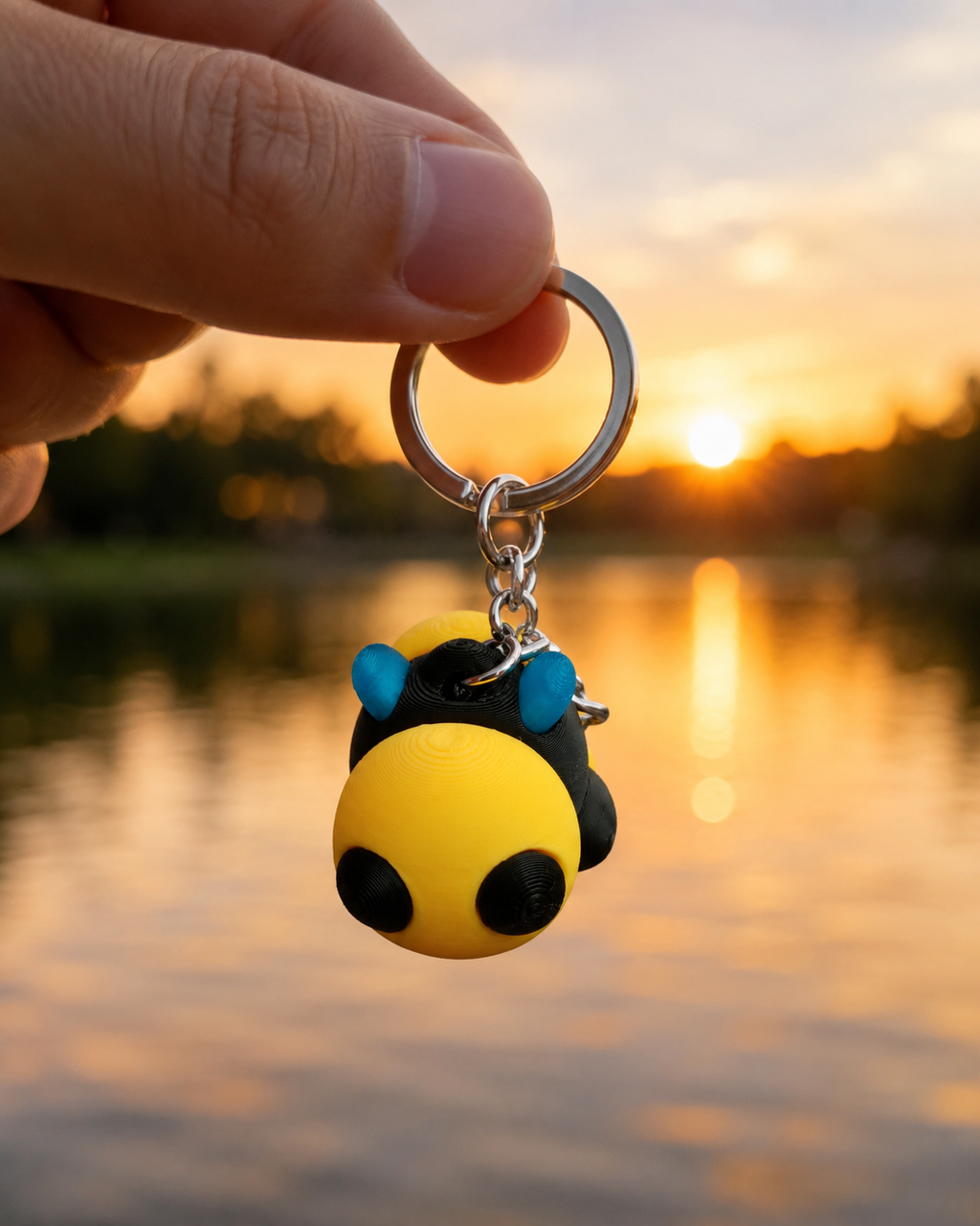 Bee Happy Key Chain