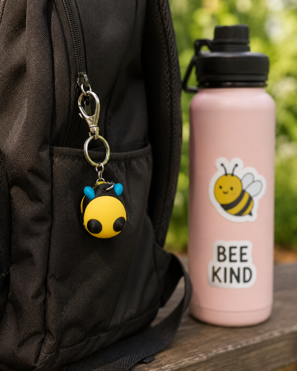 Bee Happy Key Chain
